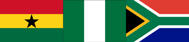 ghana nigeria south africa flags